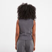 T-shirt côtelé col montant sans manches bleu gris femme