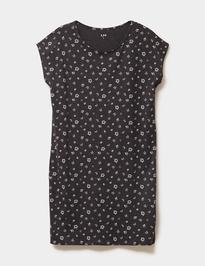 Chemise de nuit manches courtes gris anthracite femme