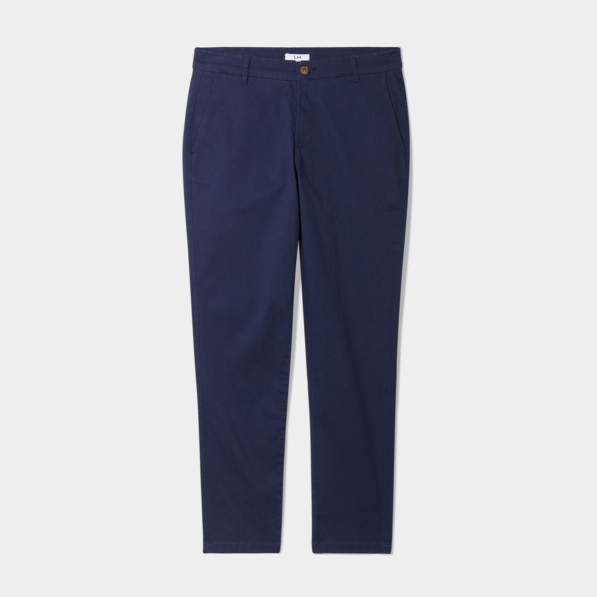 Pantalon chino slim coton bleu marine homme