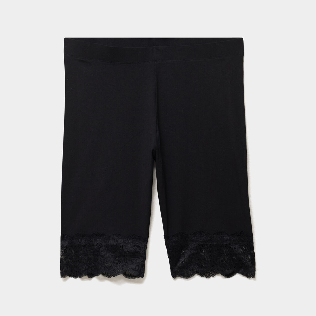 Short legging cycliste &agrave; dentelle noir femme grande taille