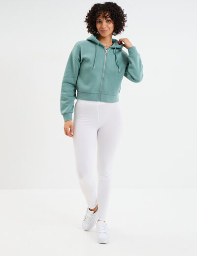 Legging long taille haute blanc femme