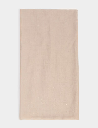 Foulard bords &agrave; franges fines sable femme