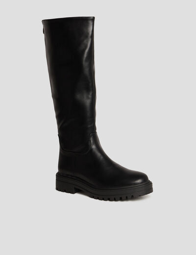 Bottes semelle chunky noir femme