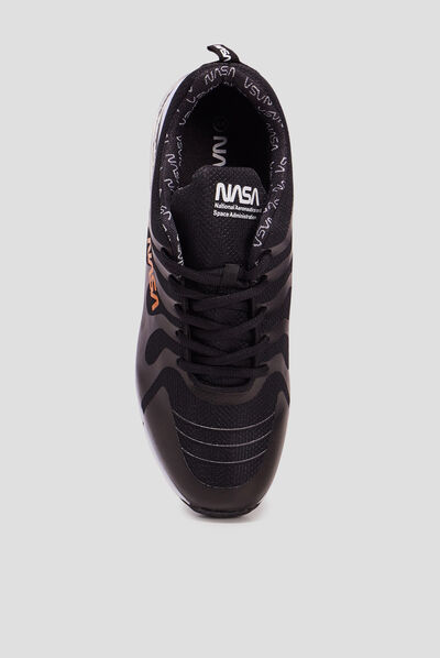 Baskets running à lacets NASA noir homme