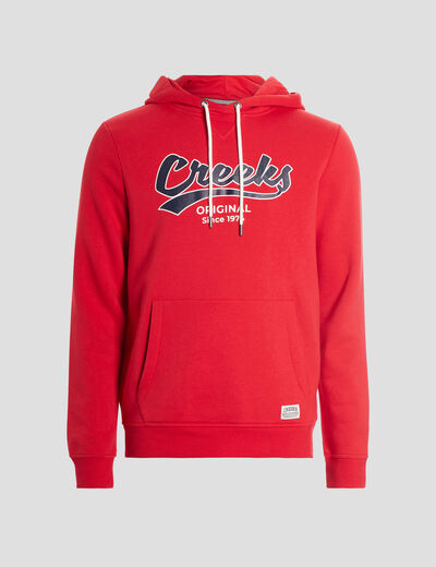Sweat à capuche hoodie Creeks rouge homme
