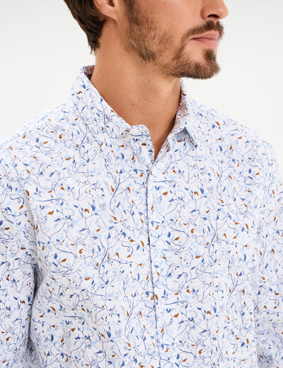 Chemise ajust&eacute;e manches longues beige homme