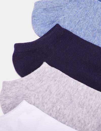 Lot 5 paires chaussettes invisibles bleu mixte