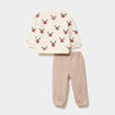Ensemble 2 pi&egrave;ces sweat et pantalon ecru b&eacute;b&eacute; gar&ccedil;on