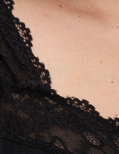 Soutien-gorge corbeille dentelle noir femme grande taille