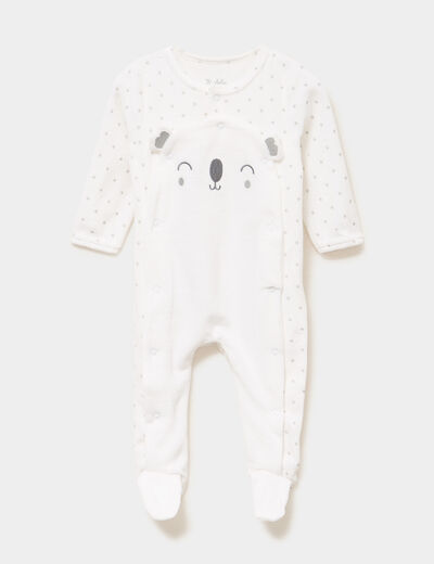 Dors-bien manches longues boutonn&eacute; blanc b&eacute;b&eacute;