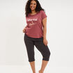 Ensemble pyjama corsaire et t-shirt rose framboise femme grande taille
