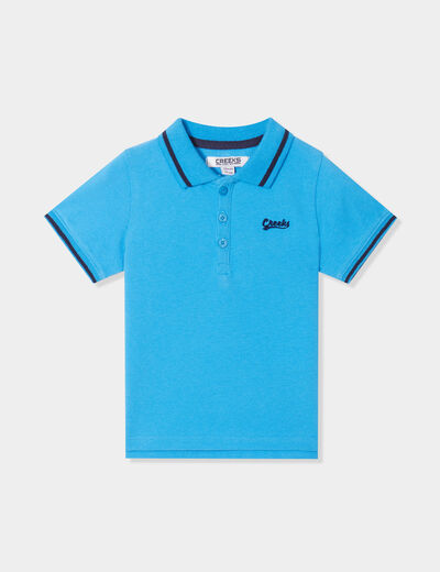 Polo manches courtes coton Creeks bleu bébé garçon