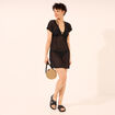 Robe de plage ajourée noir femme
