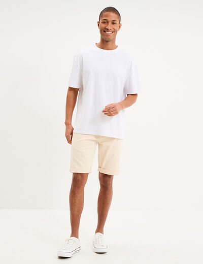 Bermuda en jean straight 5 poches ecru homme