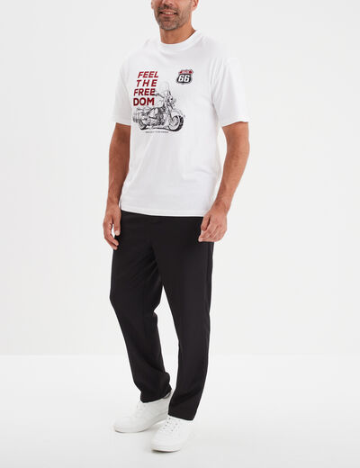 T-shirt manches courtes Route 66 blanc homme