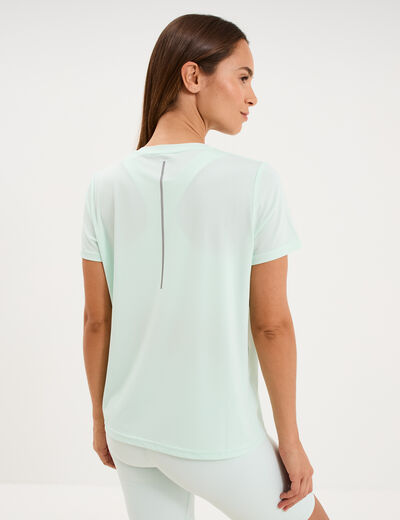 T-shirt de sport droit manches courtes bleu turquoise femme