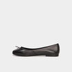 Ballerines plates en cuir noir femme