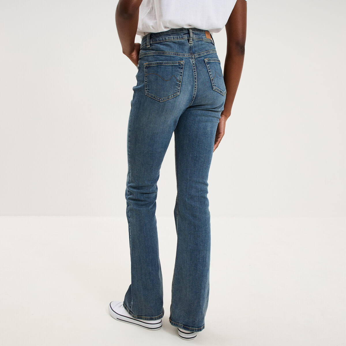Jeans flare 5 poches denim dirty femme