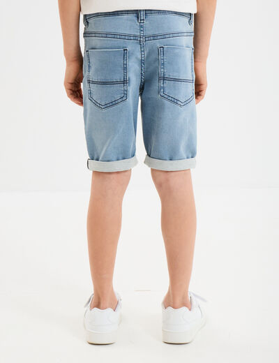 Bermuda droit en jean denim double stone garçon