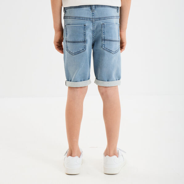 Bermuda droit en jean denim double stone garçon