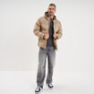 Pull col rond manches longues gris homme