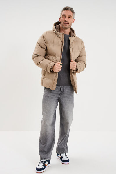 Pull col rond manches longues gris homme
