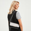 Sac pochette avec rabat métallisé couleur or femme