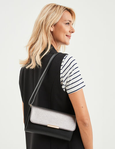 Sac pochette avec rabat métallisé couleur or femme
