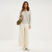 Chemise lin m&eacute;lang&eacute; manches longues blanc femme