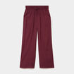 Pantalon large fluide taille &eacute;lastiqu&eacute;e bordeaux femme