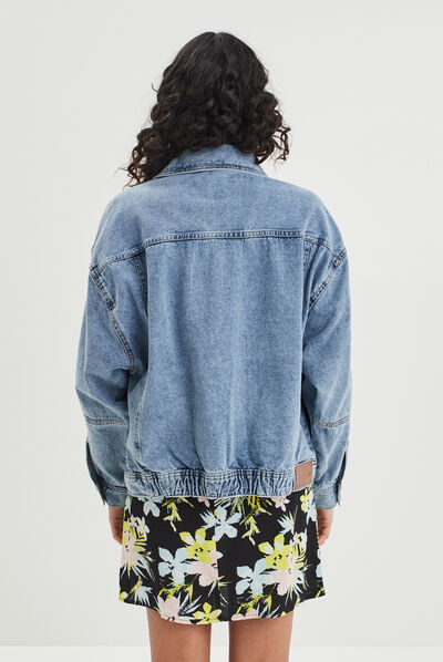 Veste en jean ample boutonnée denim triple stone femme