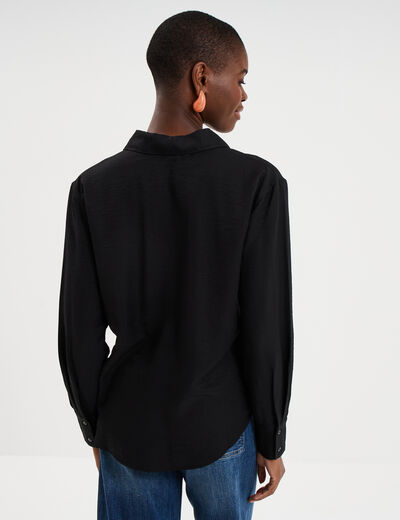 Chemise manches longues noir femme