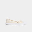Ballerines en toile avec noeuds sable femme