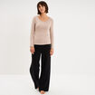 T-shirt thermique manches longues beige femme