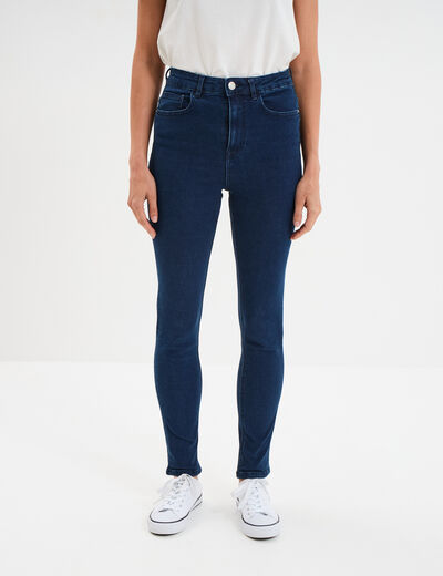 Jeans skinny taille haute denim brut femme