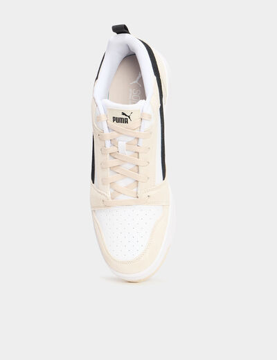 Tennis basses à lacets en cuir Puma sable homme