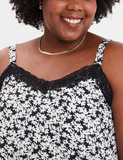 Débardeur fluide bretelles larges noir femme grande taille
