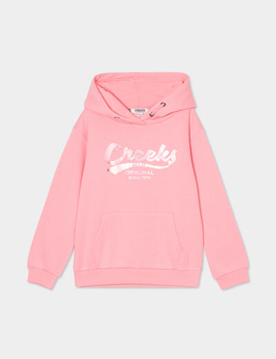Sweat à capuche hoodie à logo Creeks rose fille