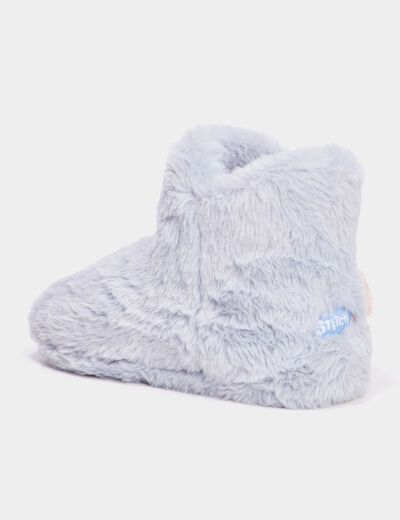 Chaussons fausse fourrure Stitch bleu femme