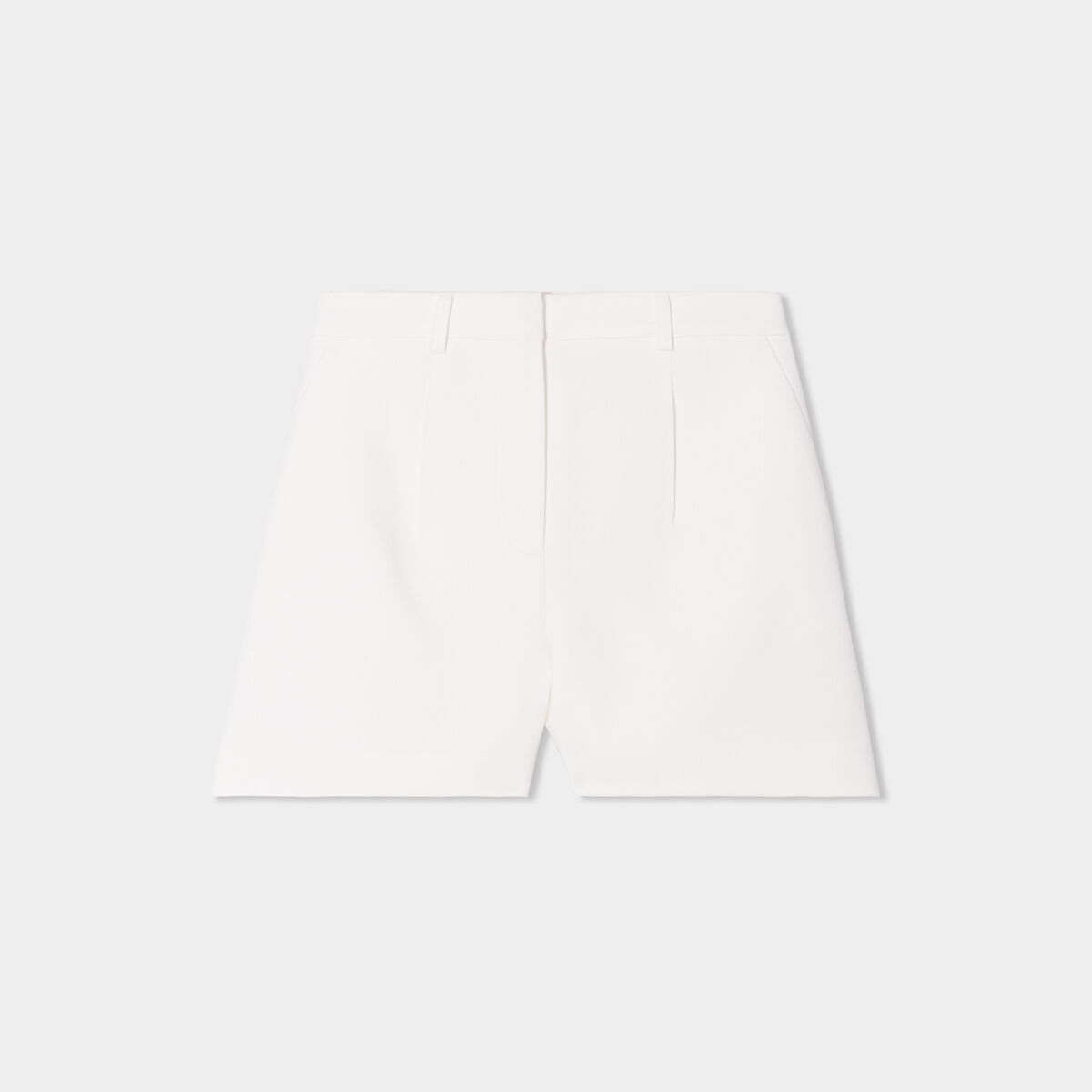 Short fluide city avec pinces blanc femme