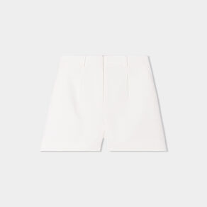 Short fluide city avec pinces blanc femme