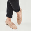Mocassins plats suède jaune or femme
