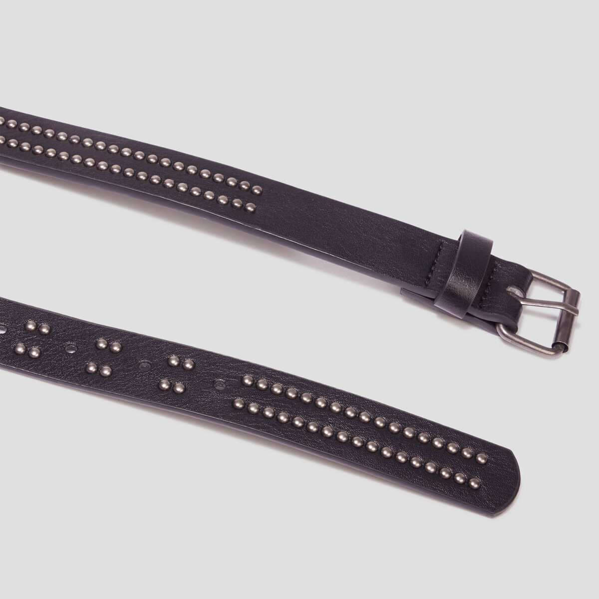 Ceinture avec clous noir femme