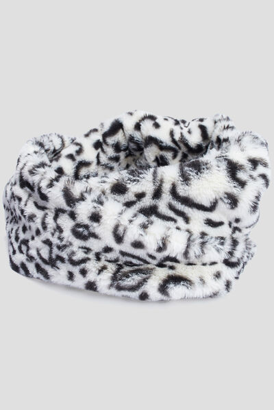 Snood effet fausse fourrure blanc femme