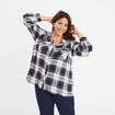 Chemise fluide manches longues bleu marine femme grande taille