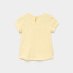 T-shirt droit manches courtes coton jaune clair b&eacute;b&eacute; fille
