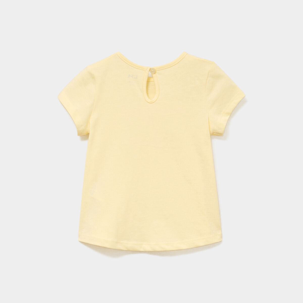 T-shirt droit manches courtes coton jaune clair b&eacute;b&eacute; fille