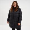 Doudoune longue &agrave; capuche noir femme grande taille