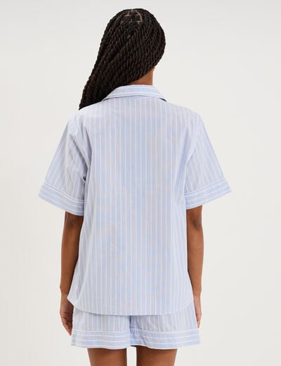 Ensemble pyjama chemise et short ecru femme