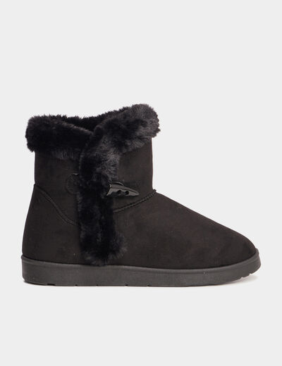 Bottines fourrées noir femme